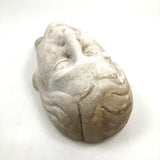 Androgynous Cast Plaster Head with Deep Part and Waved Hair, c. 1930s-40s?