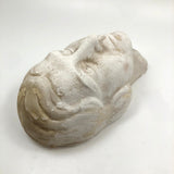 Androgynous Cast Plaster Head with Deep Part and Waved Hair, c. 1930s-40s?