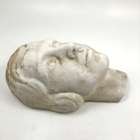 Androgynous Cast Plaster Head with Deep Part and Waved Hair, c. 1930s-40s?