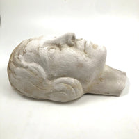 Androgynous Cast Plaster Head with Deep Part and Waved Hair, c. 1930s-40s?