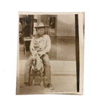 Hugh on Mechanical Horse, Old Cut-in-Half RPPC