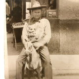 Hugh on Mechanical Horse, Old Cut-in-Half RPPC