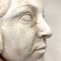 Androgynous Cast Plaster Head with Deep Part and Waved Hair, c. 1930s-40s?