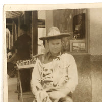 Hugh on Mechanical Horse, Old Cut-in-Half RPPC