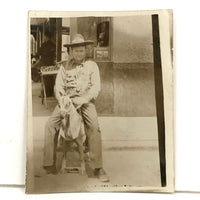 Hugh on Mechanical Horse, Old Cut-in-Half RPPC