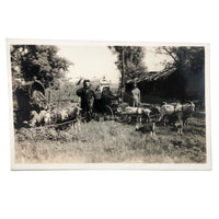 Character-full Homesteaders with Goat-drawn Wagons, Curious c. 1940s RPPC