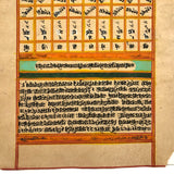 c. 1700 Sanskrit Double-sided Ink and Watercolor Leaf from Horoscope