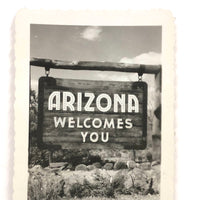 Arizona Welcomes You, Iconic and Rather Poignant c. 1940s Snapshot