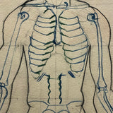 Marcia Hoyle's Large Vintage Anatomical Drawing with Sacrum Heart at the Center