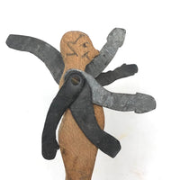 Little Wooden Man with Six Fluttering Arms