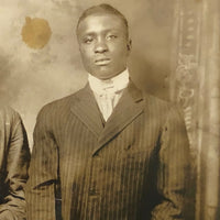 Different Lives, Early 20th C. Portrait of Two Men with Victorian Wicker RPPC