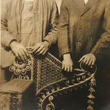 Different Lives, Early 20th C. Portrait of Two Men with Victorian Wicker RPPC