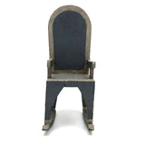 Sweet Little Homemade Miniature Rocker in Blue and Silver-Gray Paint