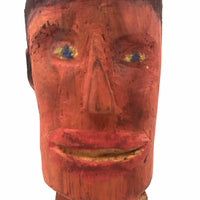 Wide Mouthed, Pink Skinned Bill Ward Folk Art Head Signed