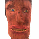 Wide Mouthed, Pink Skinned Bill Ward Folk Art Head Signed