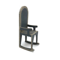 Sweet Little Homemade Miniature Rocker in Blue and Silver-Gray Paint