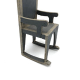 Sweet Little Homemade Miniature Rocker in Blue and Silver-Gray Paint