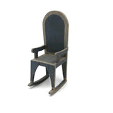 Sweet Little Homemade Miniature Rocker in Blue and Silver-Gray Paint