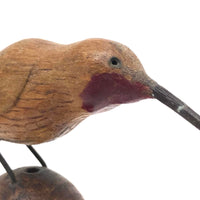 Beautifully Carved Old Ruby Throated Hummingbird