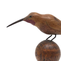 Beautifully Carved Old Ruby Throated Hummingbird