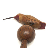 Beautifully Carved Old Ruby Throated Hummingbird