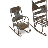 SOLD Trio of Scrap Metal and Wire Folk Art Rocking Chairs