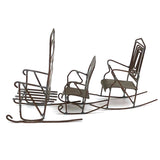 SOLD Trio of Scrap Metal and Wire Folk Art Rocking Chairs