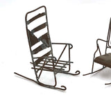 SOLD Trio of Scrap Metal and Wire Folk Art Rocking Chairs