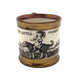 SOLD The Little Jockey, c. 1840s-50s Child's Mug with Copper Lustre