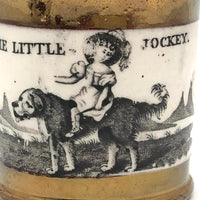 SOLD The Little Jockey, c. 1840s-50s Child's Mug with Copper Lustre