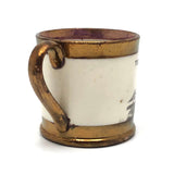 SOLD The Little Jockey, c. 1840s-50s Child's Mug with Copper Lustre