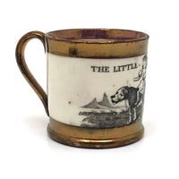 SOLD The Little Jockey, c. 1840s-50s Child's Mug with Copper Lustre