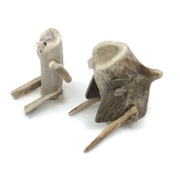 Pair of Inuit Caribou Antler Bone Dolls, Vintage