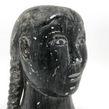 Sam Mikpegak Inuit (Kuujjuarapik) Carved Stone Girl with Braids