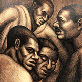 Four Men, Stunning c. 1930s American Regionalism Ink Drawing, F. Robinson