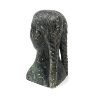 Sam Mikpegak Inuit (Kuujjuarapik) Carved Stone Girl with Braids