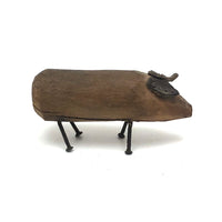 Deeply Empathetic Antique Folk Art Pig and Plough