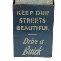 SOLD Keep Our Streets Beautiful, 1950s Buick Advertising Mini Tin Trash Can Give Away