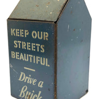 SOLD Keep Our Streets Beautiful, 1950s Buick Advertising Mini Tin Trash Can Give Away