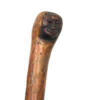 Wonderful Old Walking Stick With Carved Face and Great Patina, Presumed African American