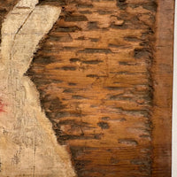 White Rabbit with Blue Egg, George's Marvelously Naive Old Relief Carving with Polychrome