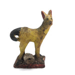 Wonderful Old Mexican Folk Art Painted Clay Coyote