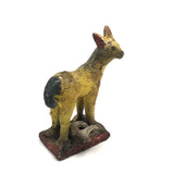 Wonderful Old Mexican Folk Art Painted Clay Coyote