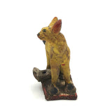 Wonderful Old Mexican Folk Art Painted Clay Coyote