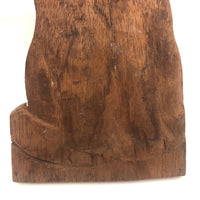 Soulful Kitty, Old Carved Wooden Cutout with Dry Patina