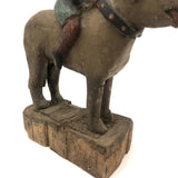 SOLD Girl Riding Giant Dog, Wonderful 19th C. American Folk Art Carving with Polychrome