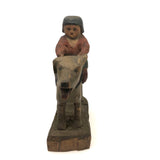 SOLD Girl Riding Giant Dog, Wonderful 19th C. American Folk Art Carving with Polychrome