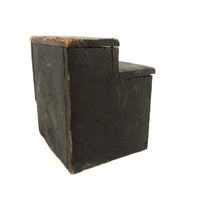 19th C. Blue-Gray Painted Pine Chest with Square Iron Nails, As Found