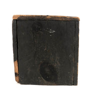 19th C. Blue-Gray Painted Pine Chest with Square Iron Nails, As Found