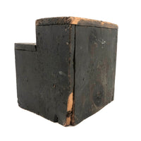 19th C. Blue-Gray Painted Pine Chest with Square Iron Nails, As Found